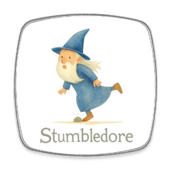Stumbledore Zauberer (Medium Size) - Viereckiger Kühlschrankmagnet - Weiß - Vorne