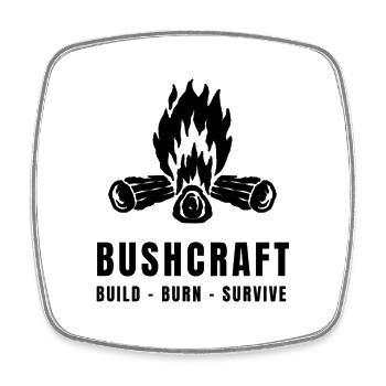Conception de survie extérieure pour un feu de camp en brousse - Magnet carré - blanc - Devant