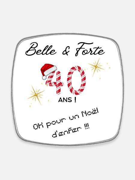 Joyeux_noel_40ans - Square fridge magnet - white