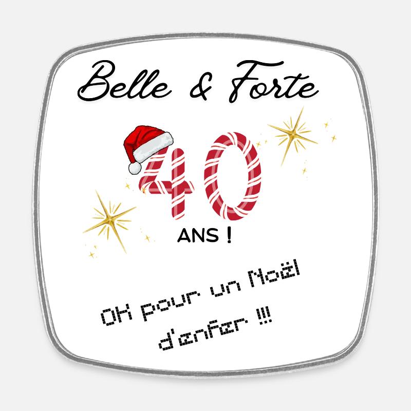Joyeux_noel_40ans - Square fridge magnet - white