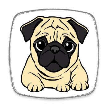 Mops Hunde T-shirt Geschenk Weihnachten - Viereckiger Kühlschrankmagnet - Weiß - Vorne