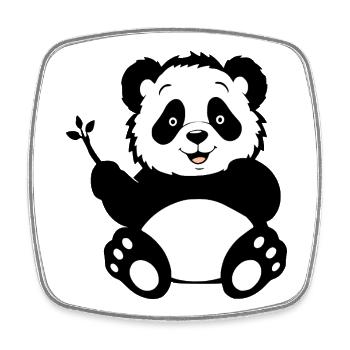 Panda - Square fridge magnet - white - Front