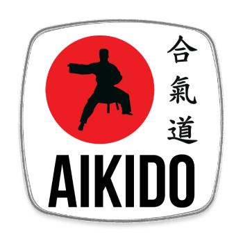 Aikido – Kampfsport – Aikido - Viereckiger Kühlschrankmagnet - Weiß - Vorne