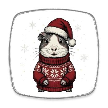 Cadeau de Noël du Père Noël cochon d’Inde, - Magnet carré - blanc - Devant