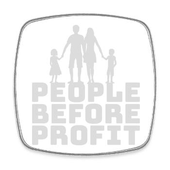 People Before Profit Aktivismus Gerechtigkeit Logo - Viereckiger Kühlschrankmagnet - Weiß - Vorne