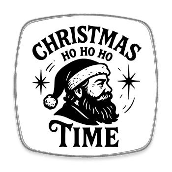 Christmas time Xmas weihnachten rock'n roll Santa  - Viereckiger Kühlschrankmagnet - Weiß - Vorne