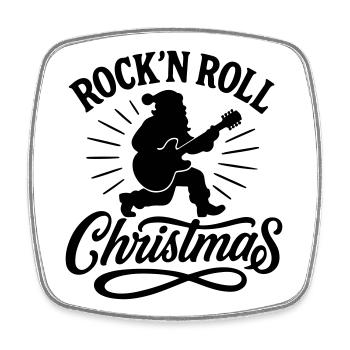 Christmas time Xmas weihnachten rock'n roll Santa  - Viereckiger Kühlschrankmagnet - Weiß - Vorne