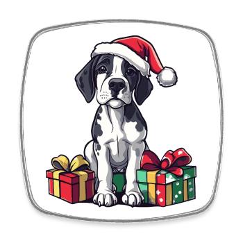 Cadeaux de Noël pour le chien dogue allemand - Magnet carré - blanc - Devant