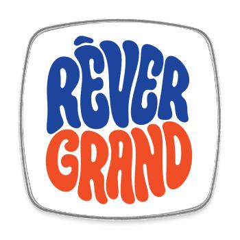 RÊVER GRAND - let's talk - Magnet carré - blanc - Devant