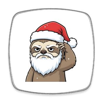 Weihnachtliches Faultier – Grummel Santa Look - Viereckiger Kühlschrankmagnet - Weiß - Vorne