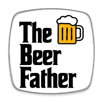 Das Stil des Beer Father Mafia-Stils - Viereckiger Kühlschrankmagnet - Weiß - Vorne