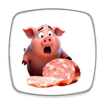 Verzweifeltes Schwein - Viereckiger Kühlschrankmagnet - Weiß - Vorne
