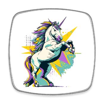 Unicorn Pop Art Colorful Magic Fantasy Fairy Tale Magic - Square fridge magnet - white - Front