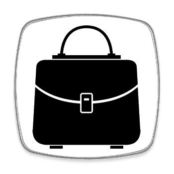 Woman handbag - Square fridge magnet - white - Front