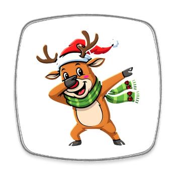 Dab Pose Rentier Christmas Dabbing Cartoon - Viereckiger Kühlschrankmagnet - Weiß - Vorne