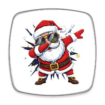 Cool Dabbing Santa Claus Street Art - Square fridge magnet - white - Front