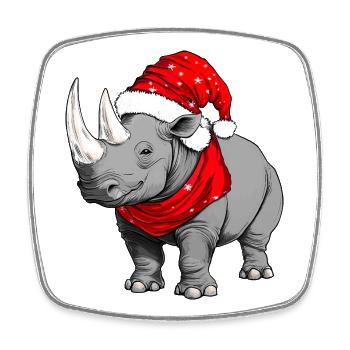 Nashörner Weihnachten - Viereckiger Kühlschrankmagnet - Weiß - Vorne