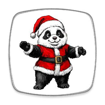 Panda Santa Claus - Magnet carré - blanc - Devant