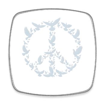Peace Doves Peace Symbol Art Design - Square fridge magnet - white - Front