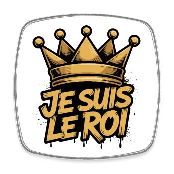 Je suis le roi - Magnet carré - blanc - Devant