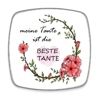 Beste Tante  - Viereckiger Kühlschrankmagnet - Weiß - Vorne