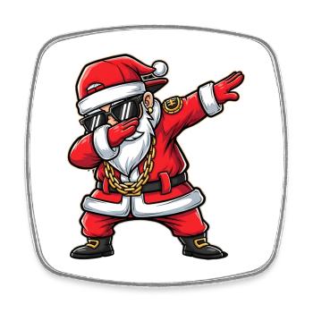 Lustiger dab Weihnachtsmann Cartoon Street Art - Viereckiger Kühlschrankmagnet - Weiß - Vorne
