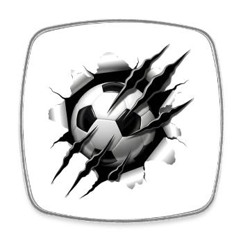 Cooles Fußball Motiv mit Krallenspuren fan sport - Viereckiger Kühlschrankmagnet - Weiß - Vorne