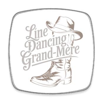 Line Dancing Grandma - Square fridge magnet - white - Front