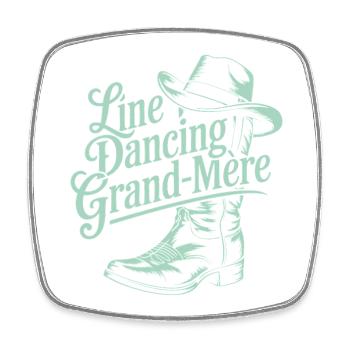 Line Dancing Oma - Viereckiger Kühlschrankmagnet - Weiß - Vorne