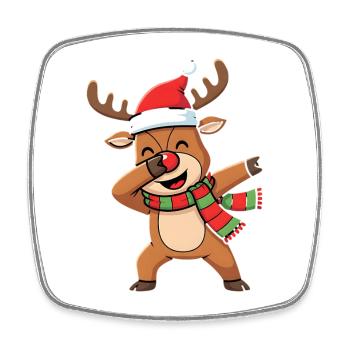 Lustiges dabbing Rentier Weihnachten - Viereckiger Kühlschrankmagnet - Weiß - Vorne