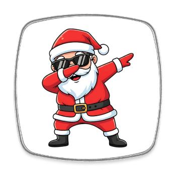 Funny Dabbing Santa Xmas Cartoon - Square fridge magnet - white - Front
