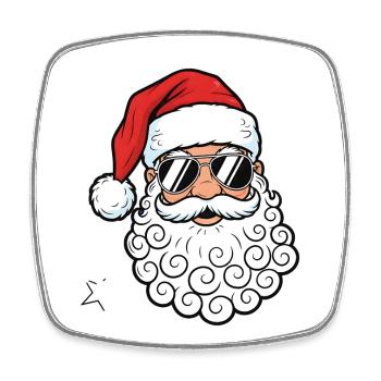 Cool Santa Claus with Sunglasses Graphic - Square fridge magnet - white - Front