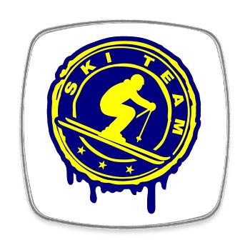 Ski Team  - Viereckiger Kühlschrankmagnet - Weiß - Vorne