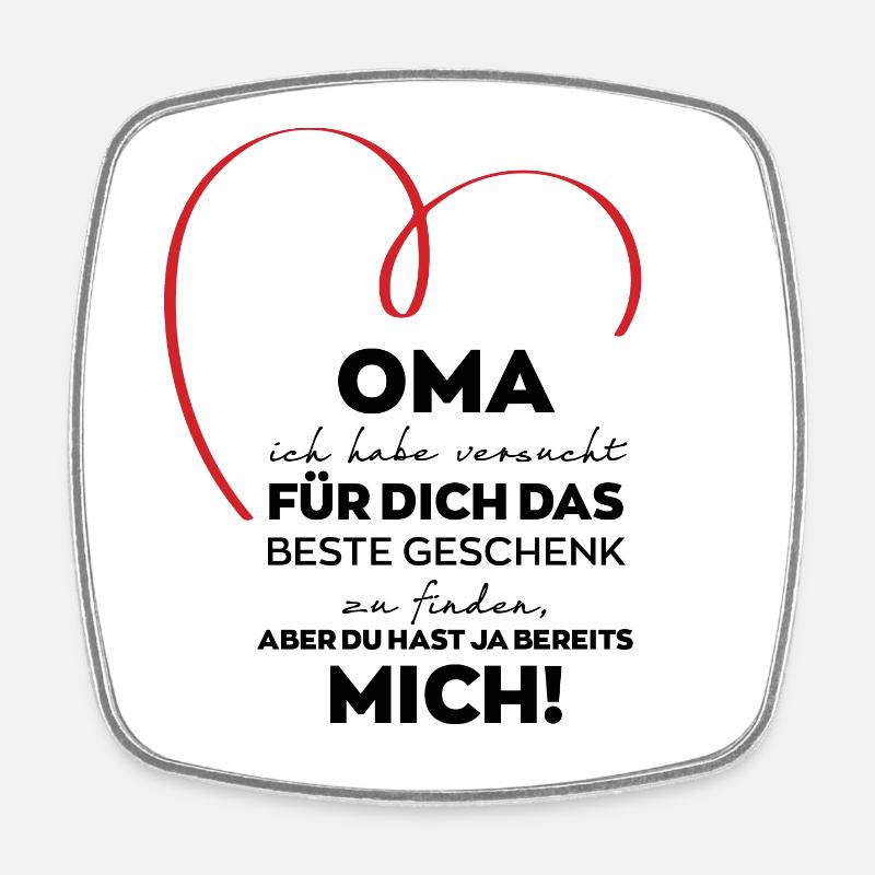Oma Großmutter lustiges Geschenk - Viereckiger Kühlschrankmagnet - Weiß
