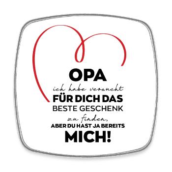 Opa Großvater lustiges Geschenk - Viereckiger Kühlschrankmagnet - Weiß - Vorne