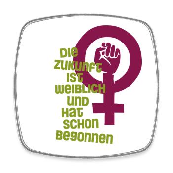 Die Zukunft ist weiblich - Viereckiger Kühlschrankmagnet - Weiß - Vorne