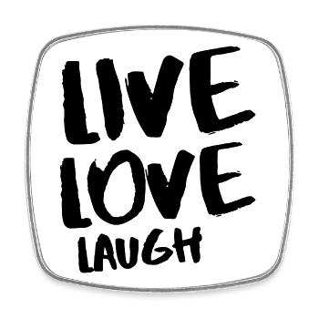 Live Love Laugh – Handgezeichneter Pinsel Schwarz - Viereckiger Kühlschrankmagnet - Weiß - Vorne
