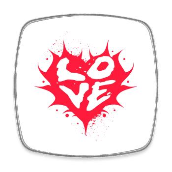 Love Heart Splash Street Art - Square fridge magnet - white - Front
