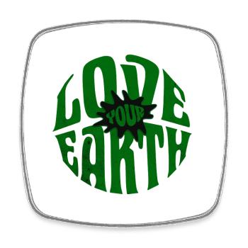 Love Your Earth – Umwelt Retro Style - Viereckiger Kühlschrankmagnet - Weiß - Vorne