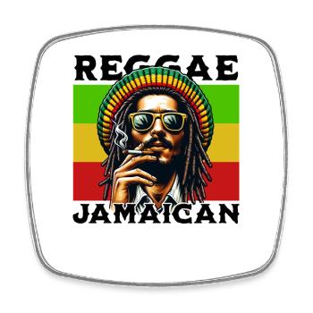 Œuvres d’art style reggae jamaïcain à l’ambiance rastafari - Magnet carré - blanc - Devant