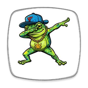 Dabbing Frog Street Art Style - Viereckiger Kühlschrankmagnet - Weiß - Vorne