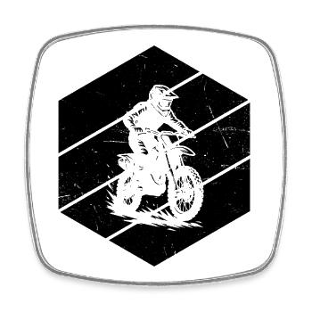 Un motif réservé au motocross - Magnet carré - blanc - Devant