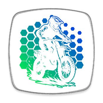 Klare Motocross Botschaft - Viereckiger Kühlschrankmagnet - Weiß - Vorne
