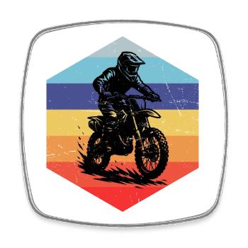 In a nutshell: motocross - Square fridge magnet - white - Front