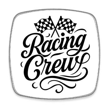 Racing Crew - Square fridge magnet - white - Front