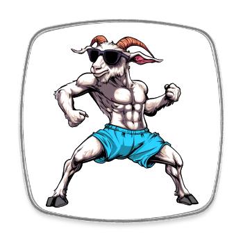 Goat Fitness - Square fridge magnet - white - Front