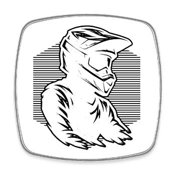 Motocross Grafik für Motocross - Viereckiger Kühlschrankmagnet - Weiß - Vorne