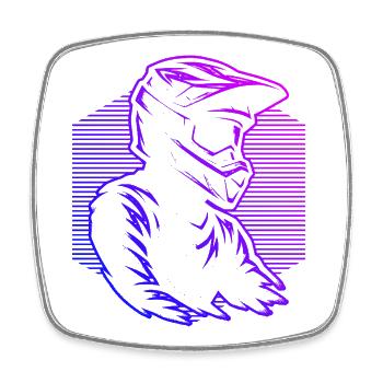 Minimalist motocross motif - Square fridge magnet - white - Front