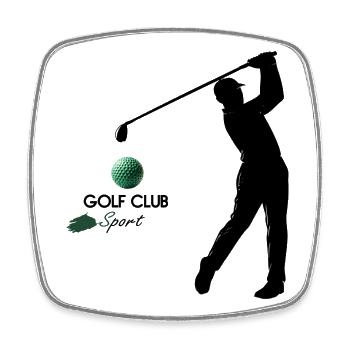 Golf - Viereckiger Kühlschrankmagnet - Weiß - Vorne