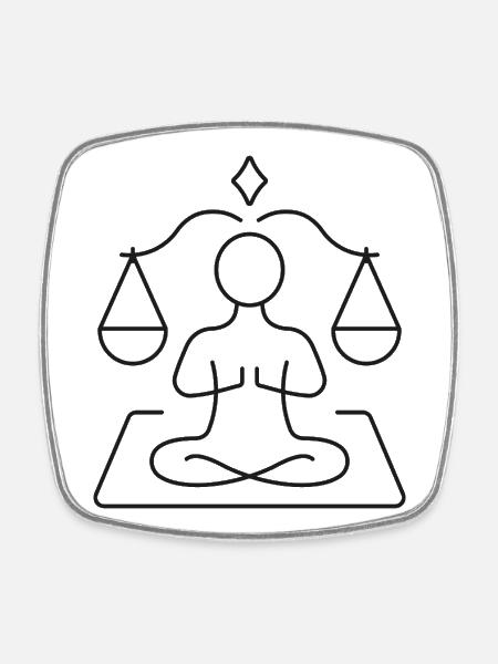 Équilibre du yoga dans le style zen - Magnet carré - blanc